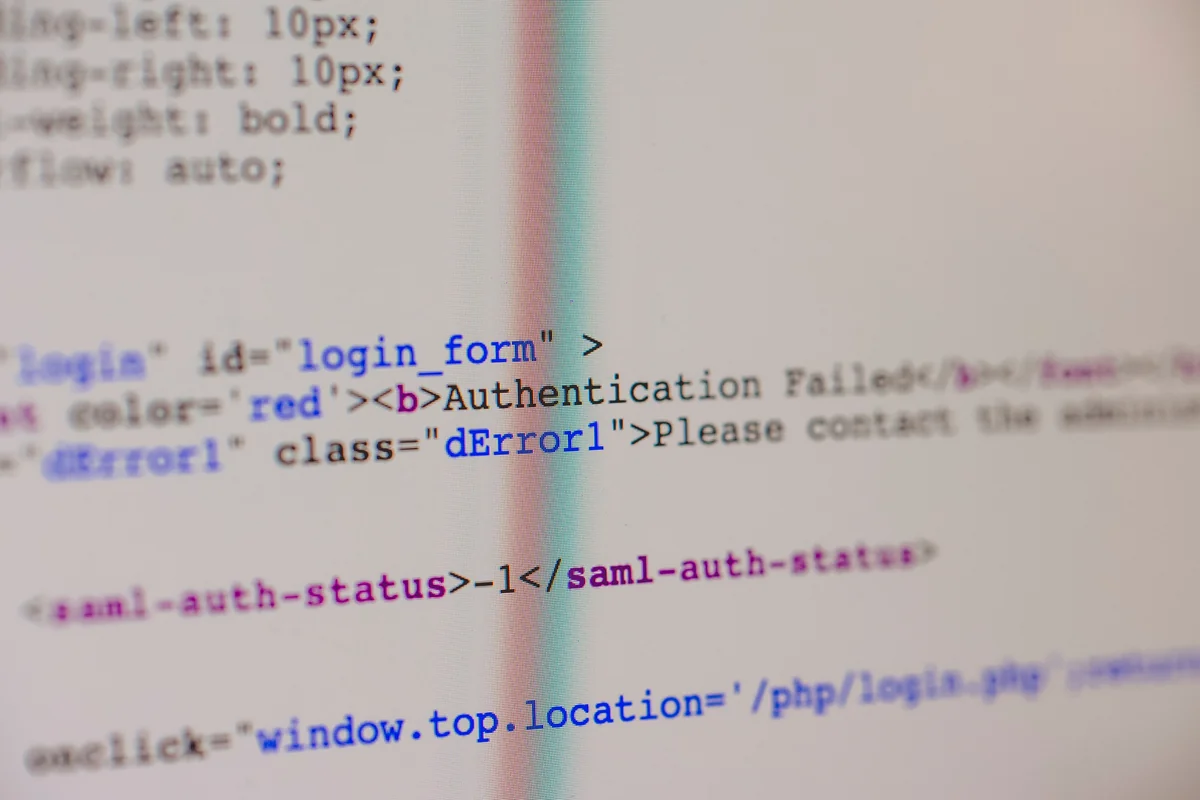 Close-up of a login form with username and password fields on a screen
